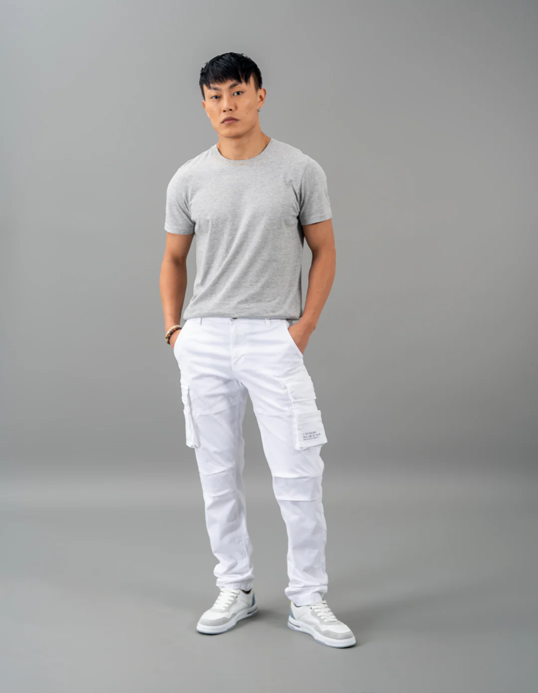 White Regular Fit Cargo Pant - Image 2