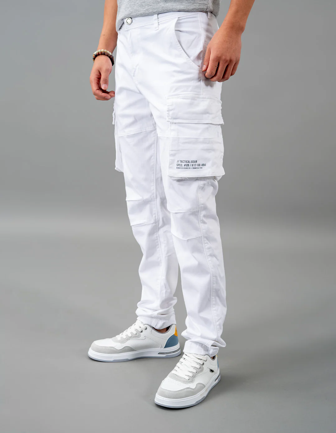 White Regular Fit Cargo Pant - Image 3