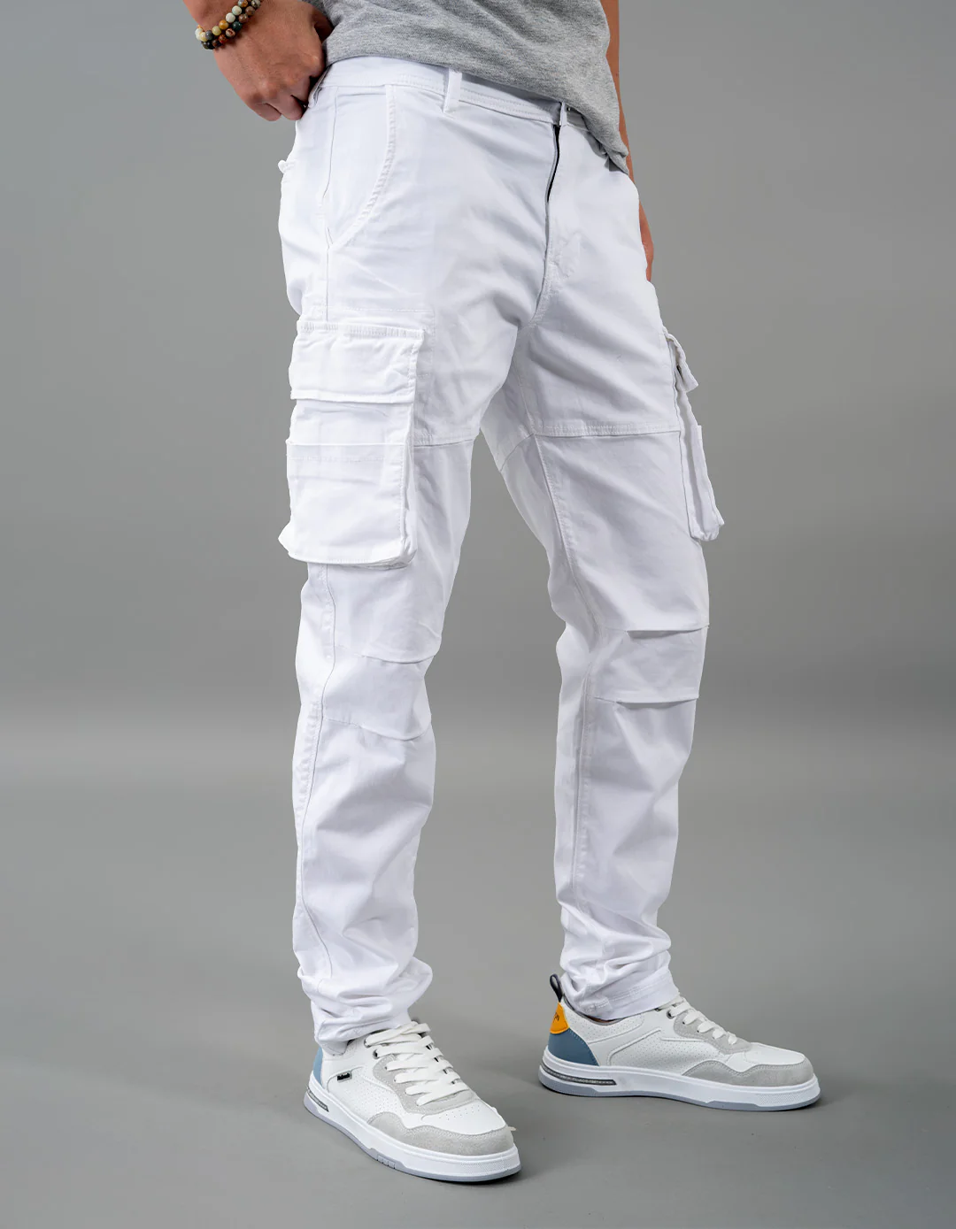 White Regular Fit Cargo Pant - Image 4