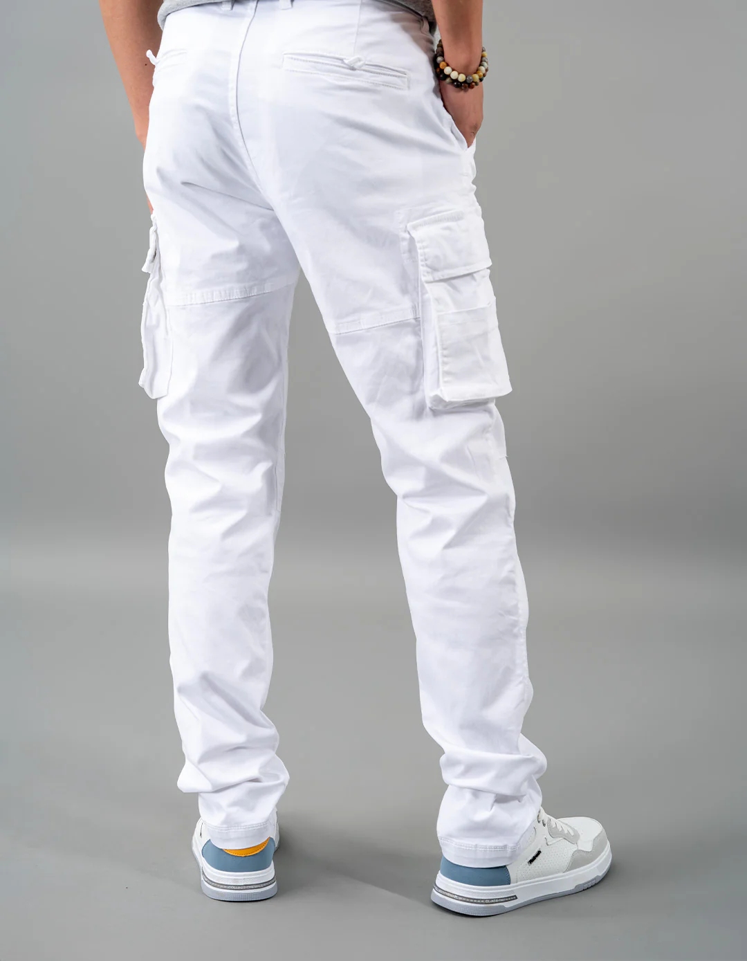 White Regular Fit Cargo Pant - Image 5