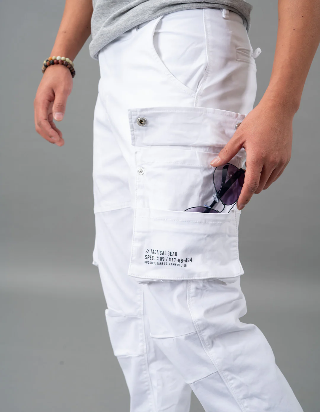 White Regular Fit Cargo Pant - Image 6