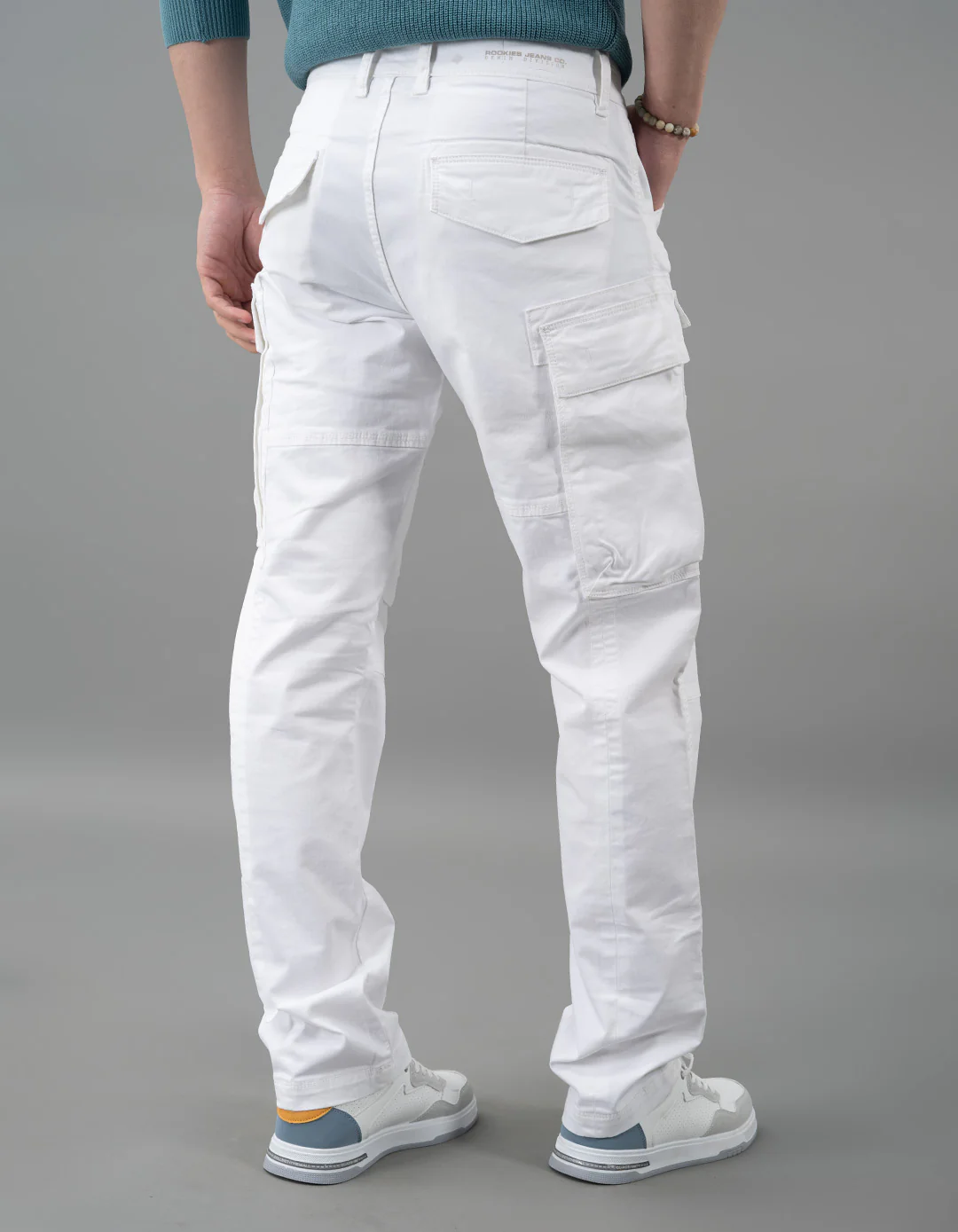 White Regular Fit Cargo Pant - Image 5