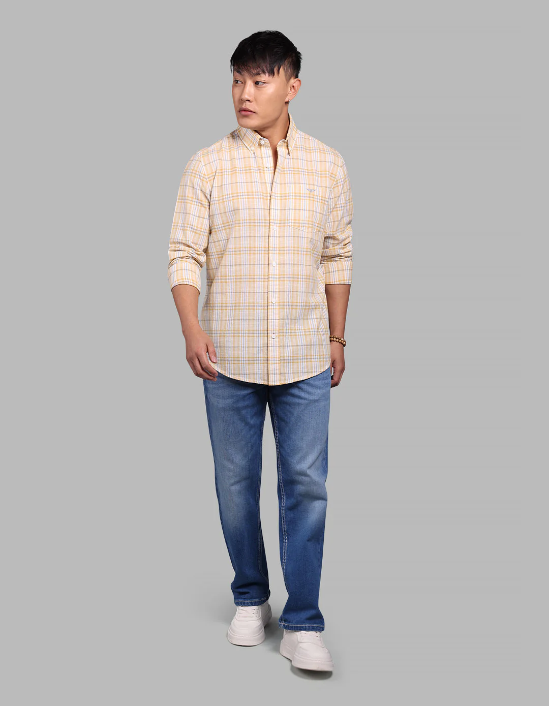 Yellow Full Sleeve Check Shirt - Image 2